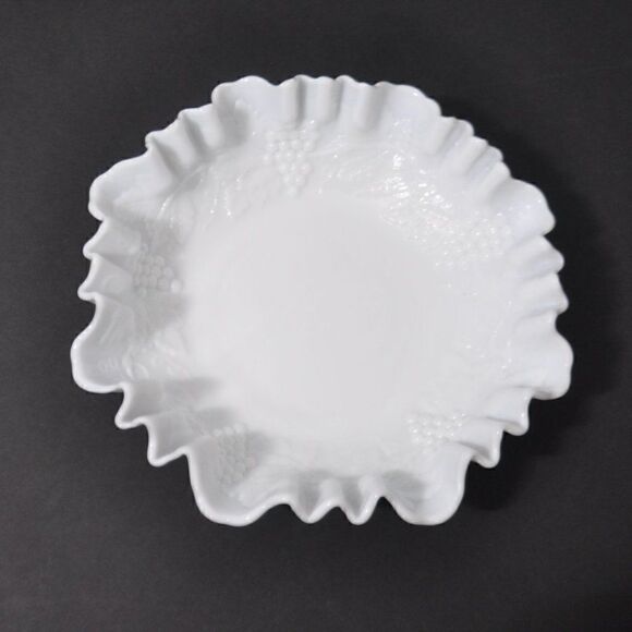 Imperial Glass Company Milk Glass With Grape Pattern - Picture 2 of 6
